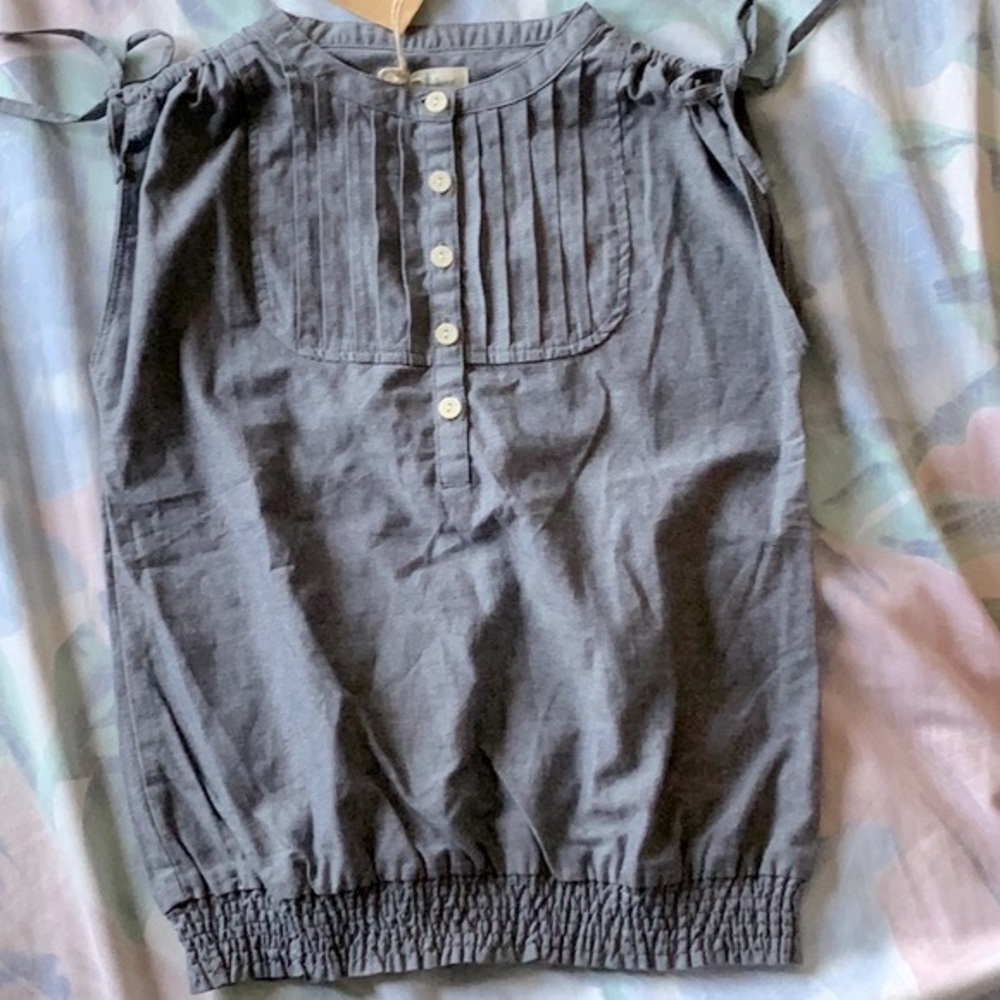NWT Olive juice girls gray chambray top in size 8